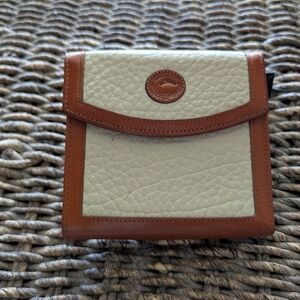 Dooney & Bourke Cream Wallet with Brown Leather Trim